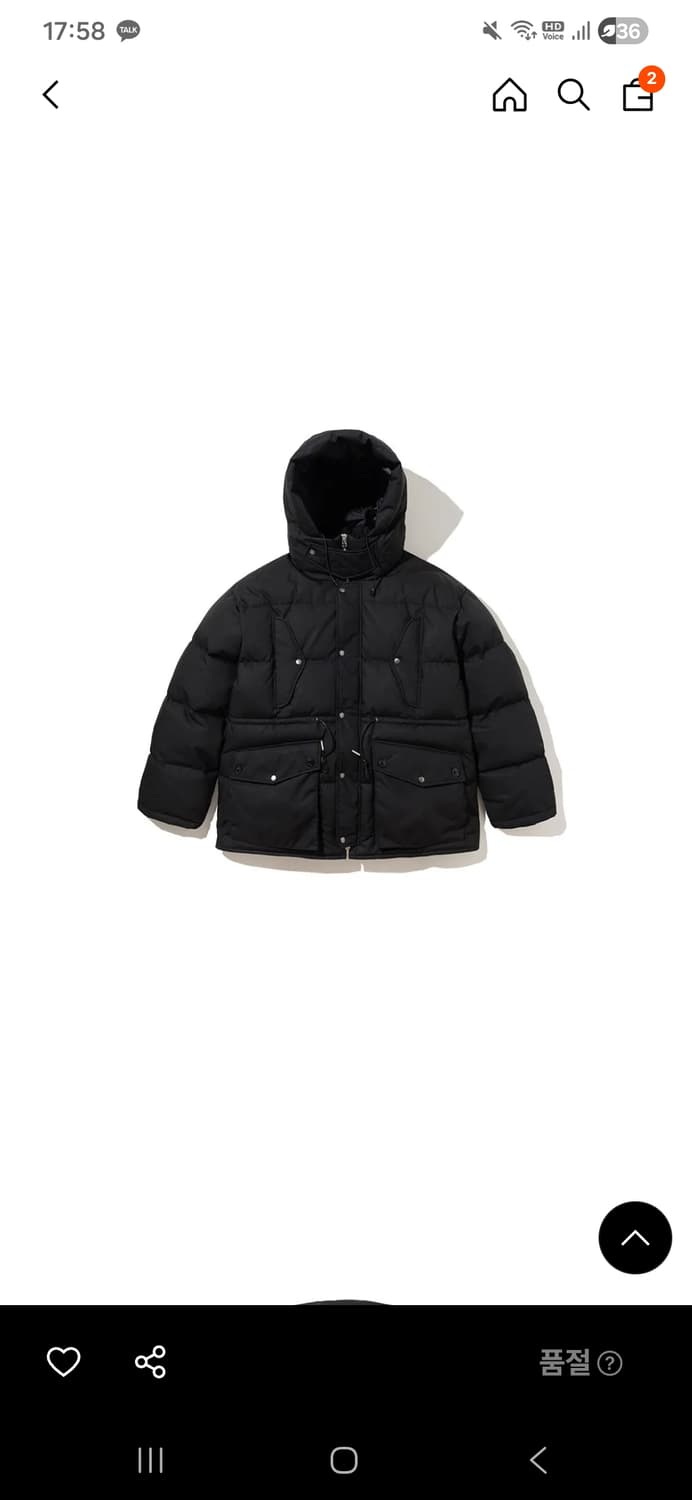 유니폼브릿지 21fw shelter down parka black 상품이미지1