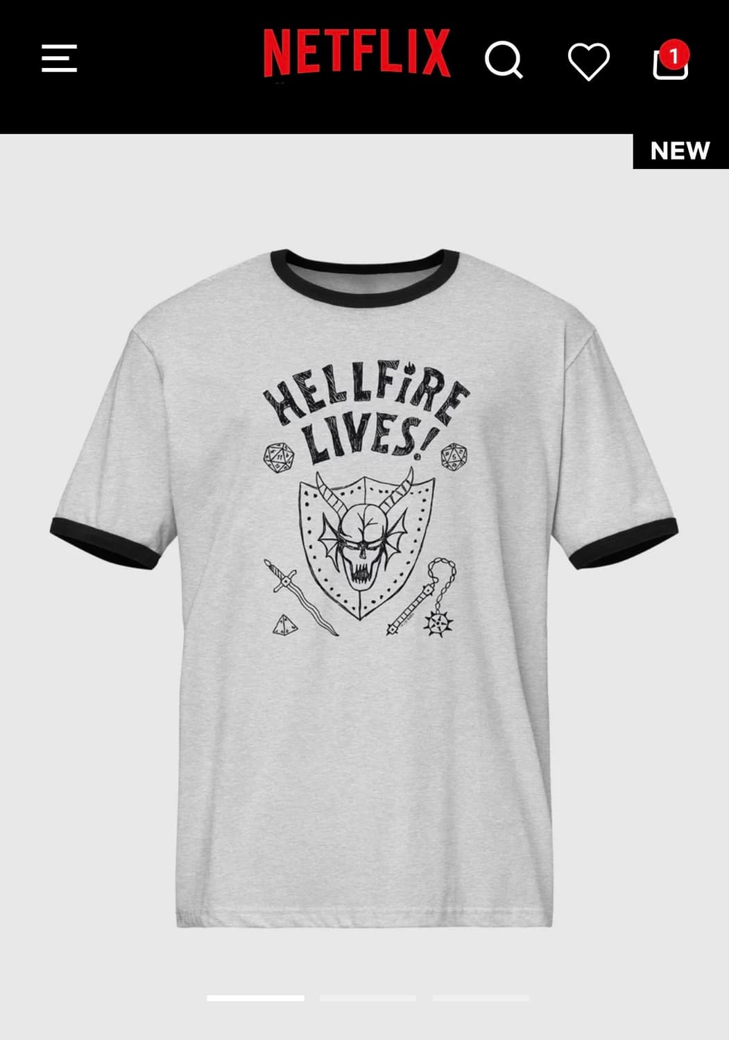 넥플릭스 굿즈 기묘한이야기 헬파이어클럽 더스틴 티셔츠 상품이미지4