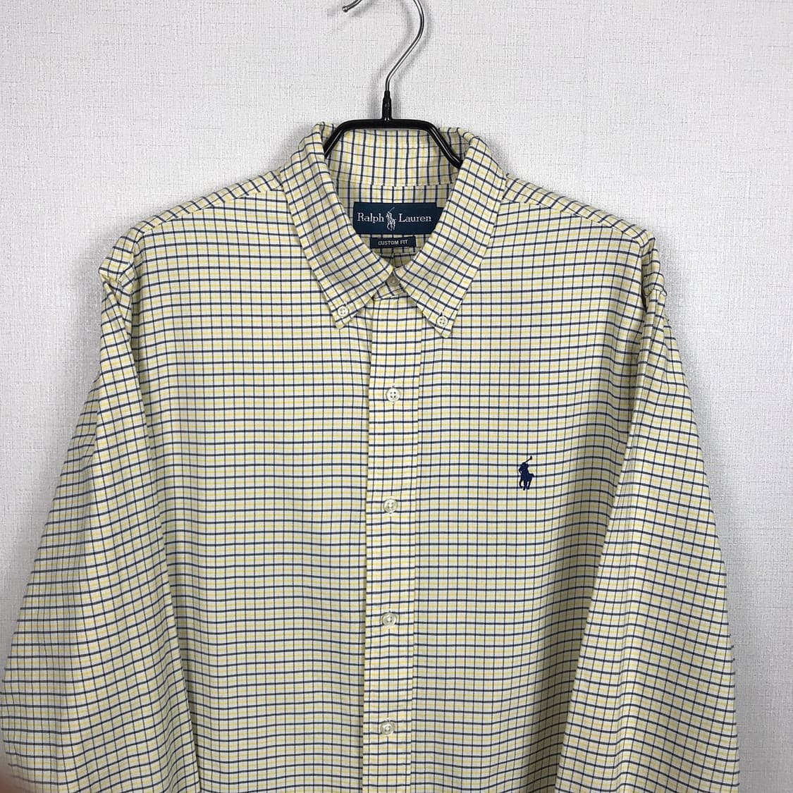 폴로 랄프로렌 옐로우 체크 셔츠 남방 남성L (100) 상품이미지3