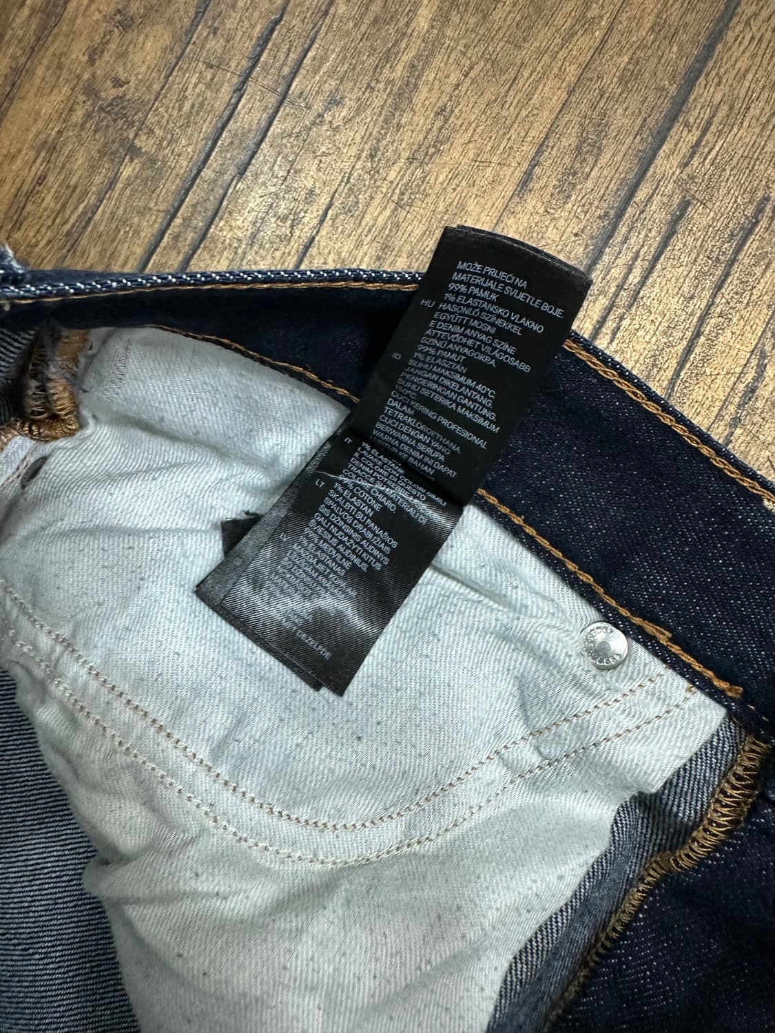H&M &DENIM 슬림핏 생지 데님 32 로우웨스트 남성 청바지 상품이미지8