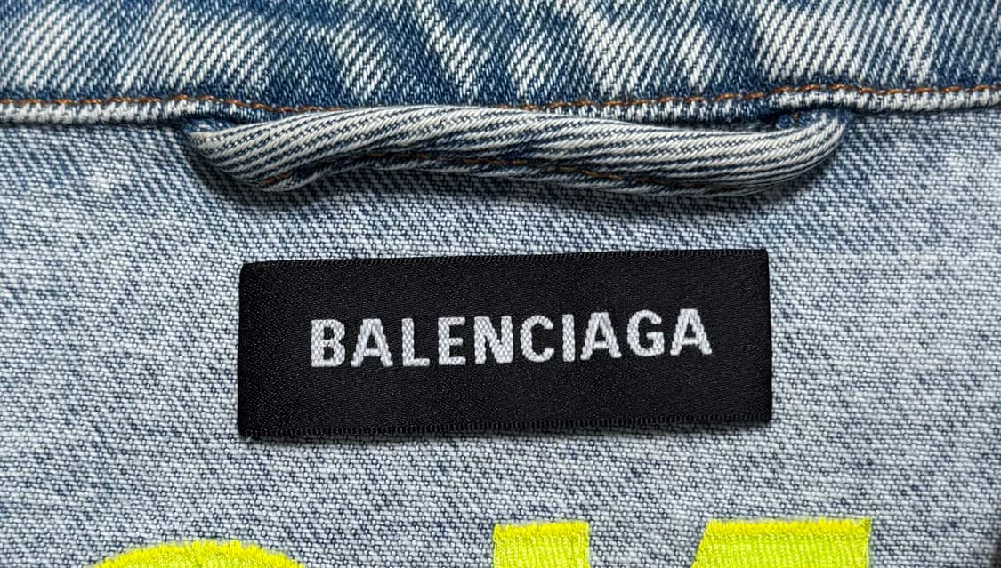 발렌시아가 라이트워시 네온 백로고 데님 자켓 상품이미지6