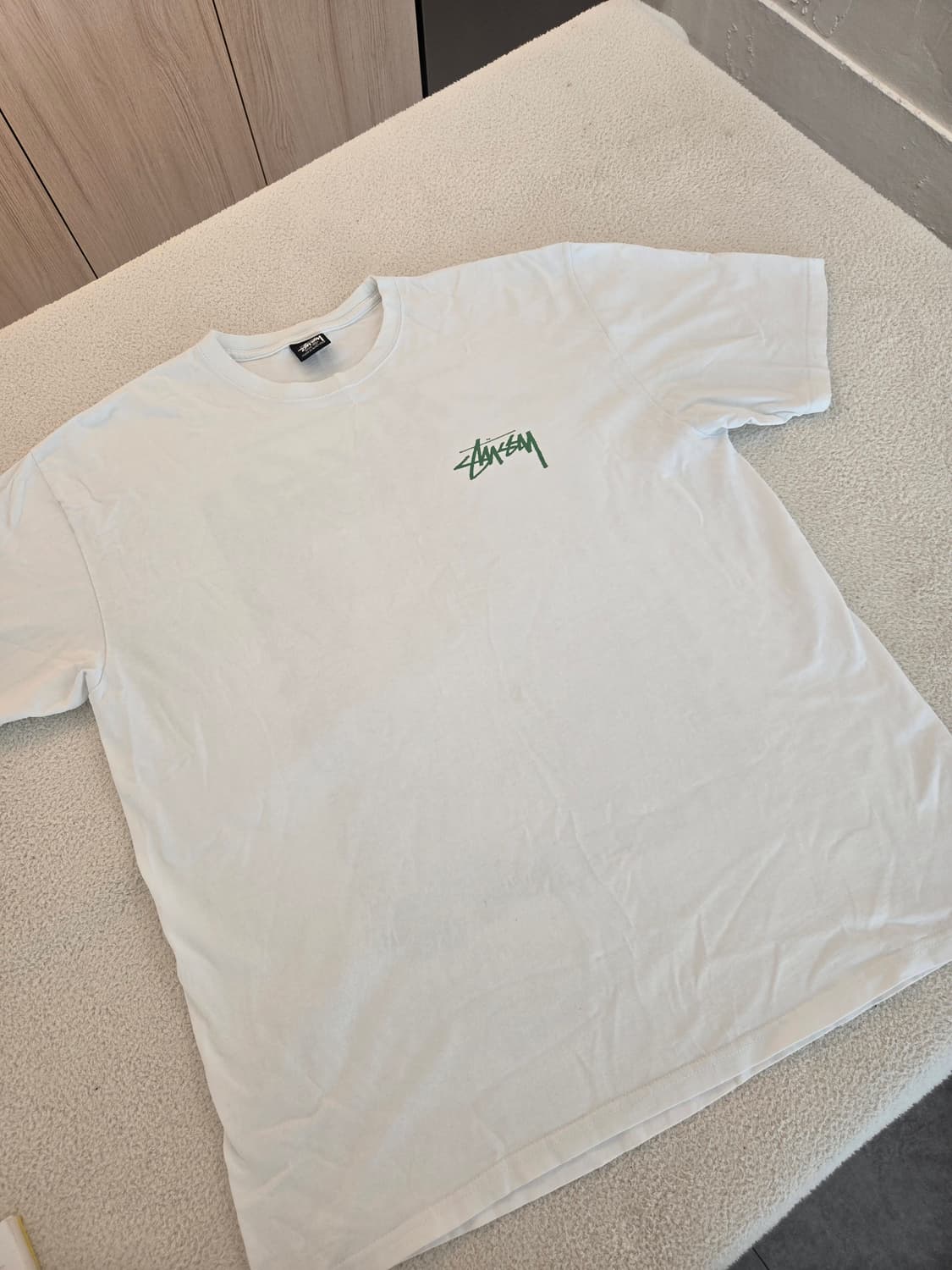 스투시 STUSSY 반팔 티셔츠 화이트 초록로고 xl 상품이미지2