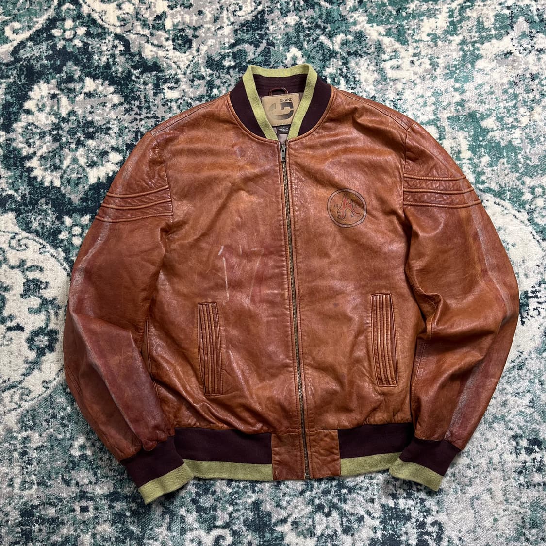 Brand G Leather 웨스턴 가죽 집업 자켓(L) 상품이미지2