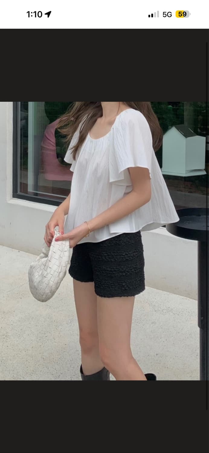(택o,새상품) 웨어웨더 미미 볼륨 팬츠 숏팬츠 블랙 상품이미지1