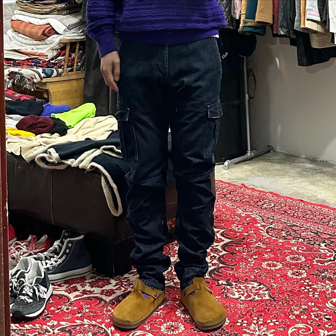 (착용컷) X'tyle 슬림 카고 팬츠 (32-33) 상품이미지2