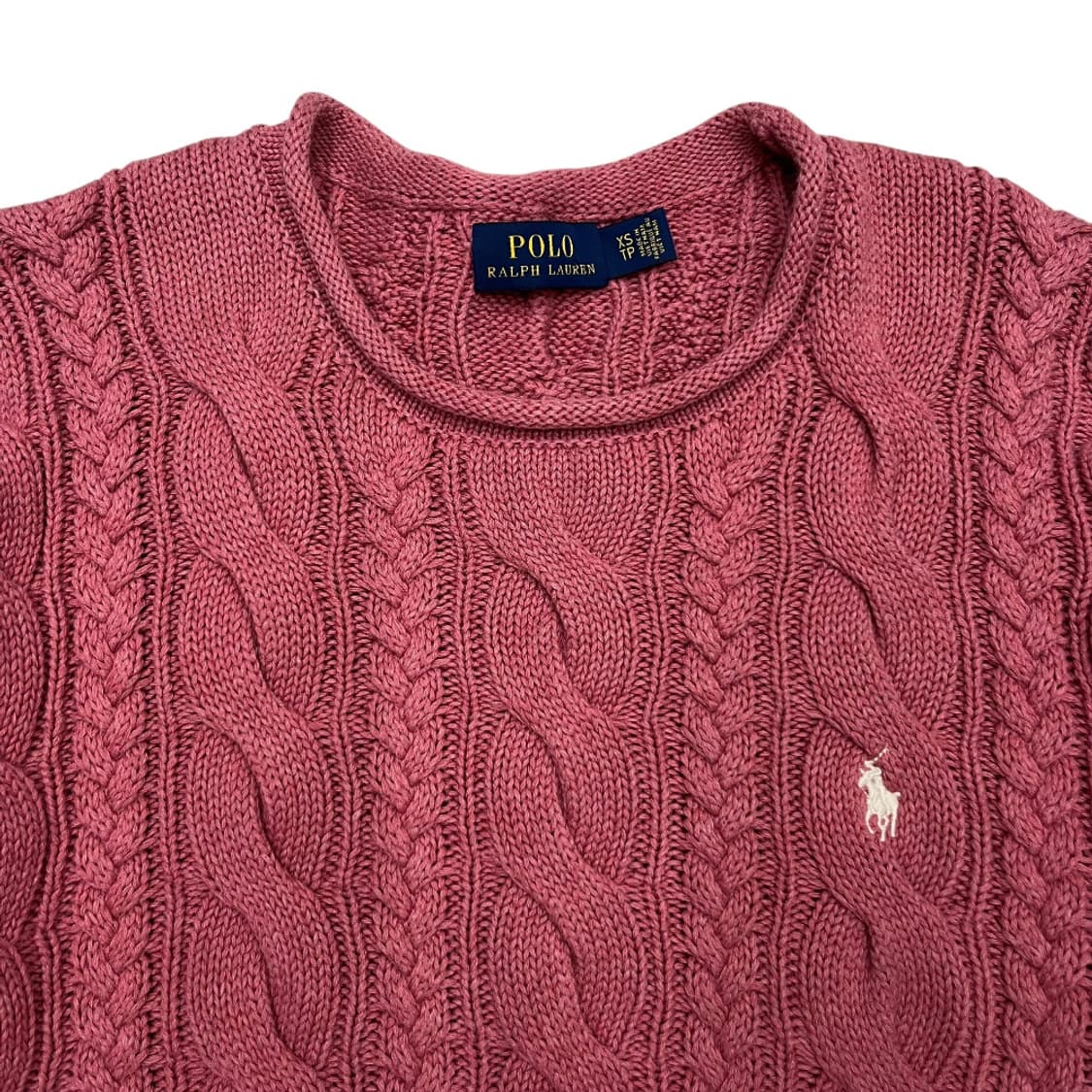 폴로 랄프로렌 화이트포니 핑크 꽈배기 니트 S 상품이미지4