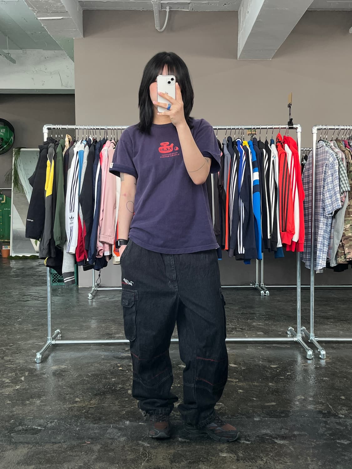 빈티지 카고 흑청 데님 팬츠  상품이미지6