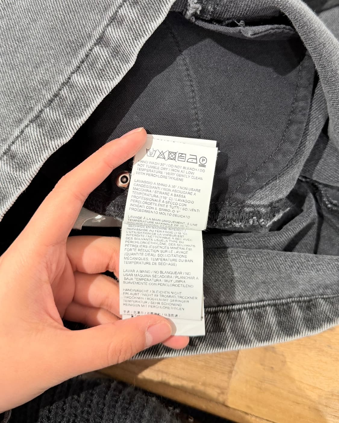 오프화이트 데님 미들 지퍼 미니 스커트 상품이미지7