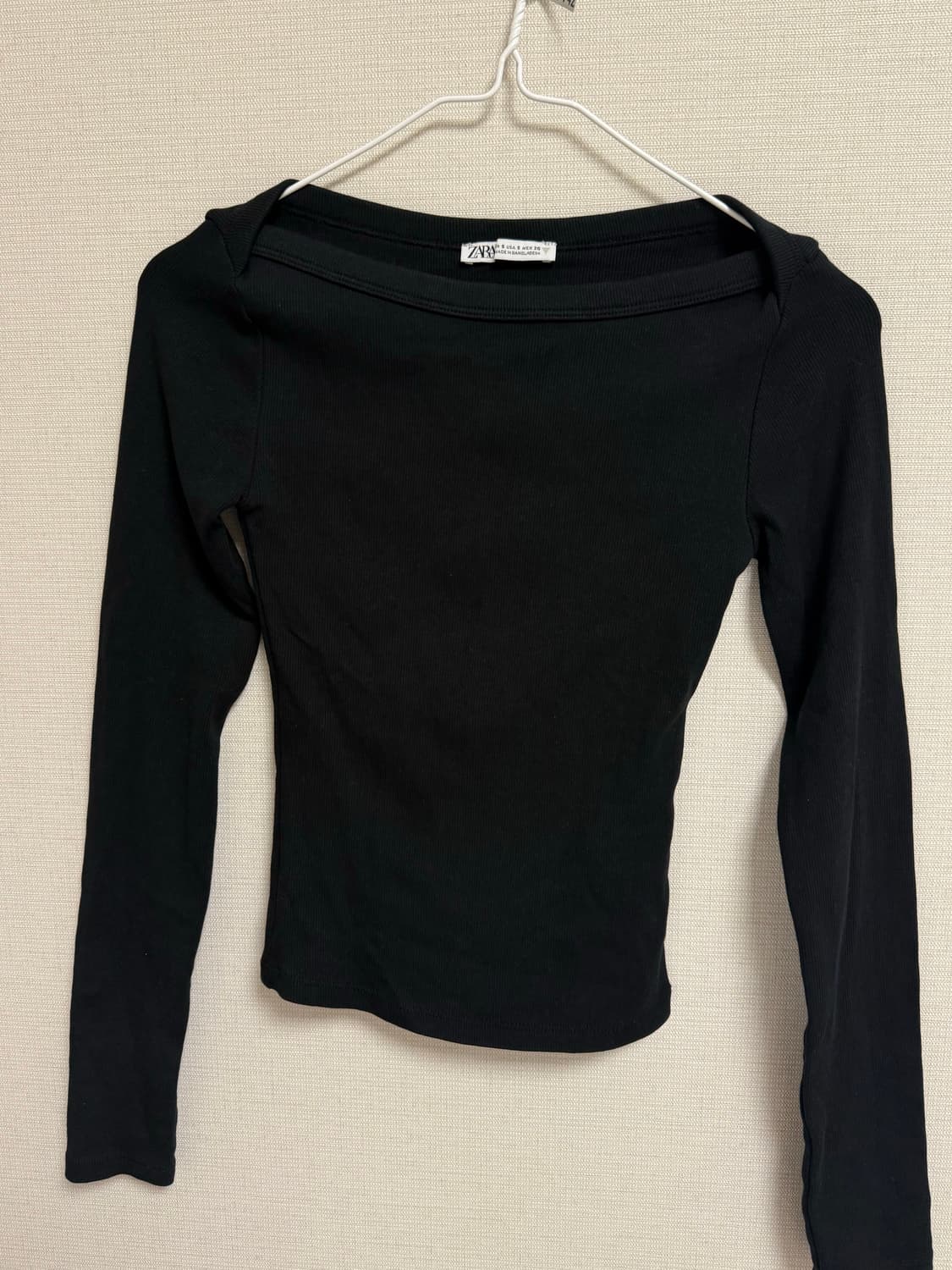 자라 보트넥 티셔츠 블랙 상품이미지2