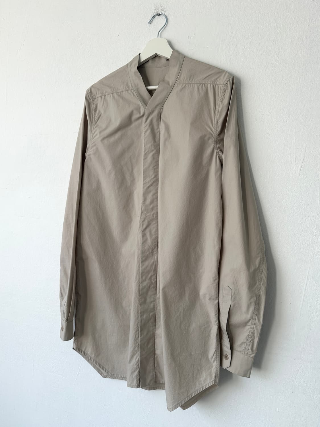 릭오웬스 FAUN 베이지 하이넥 셔츠 자켓 상품이미지4