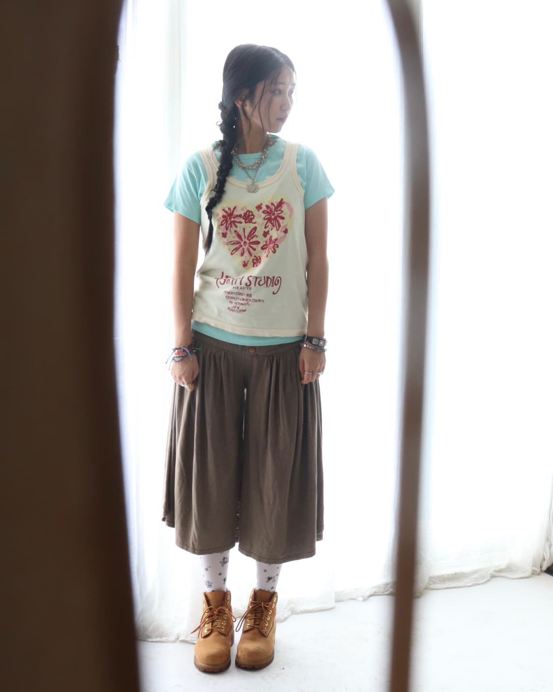[45rpm] Butter Yellow Hearts Tank Top 상품이미지3