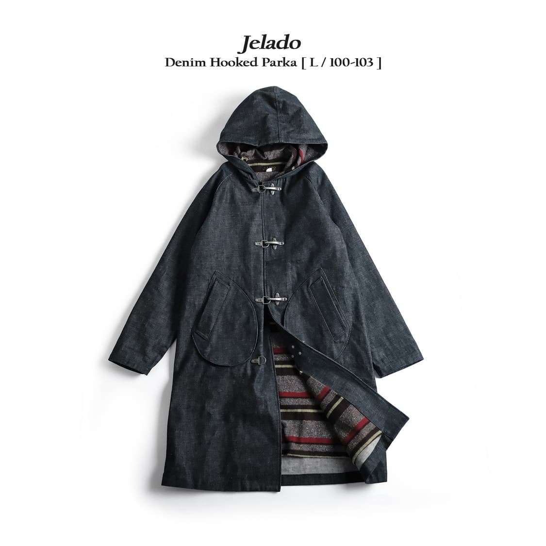 제라도 데님 후크 후디드 파카 코트 L(100-103)사이즈 상품이미지1
