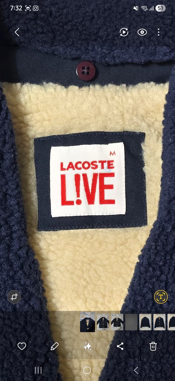 라코스테 LIVE 네이비 우먼 더플 코트 M 상품이미지5