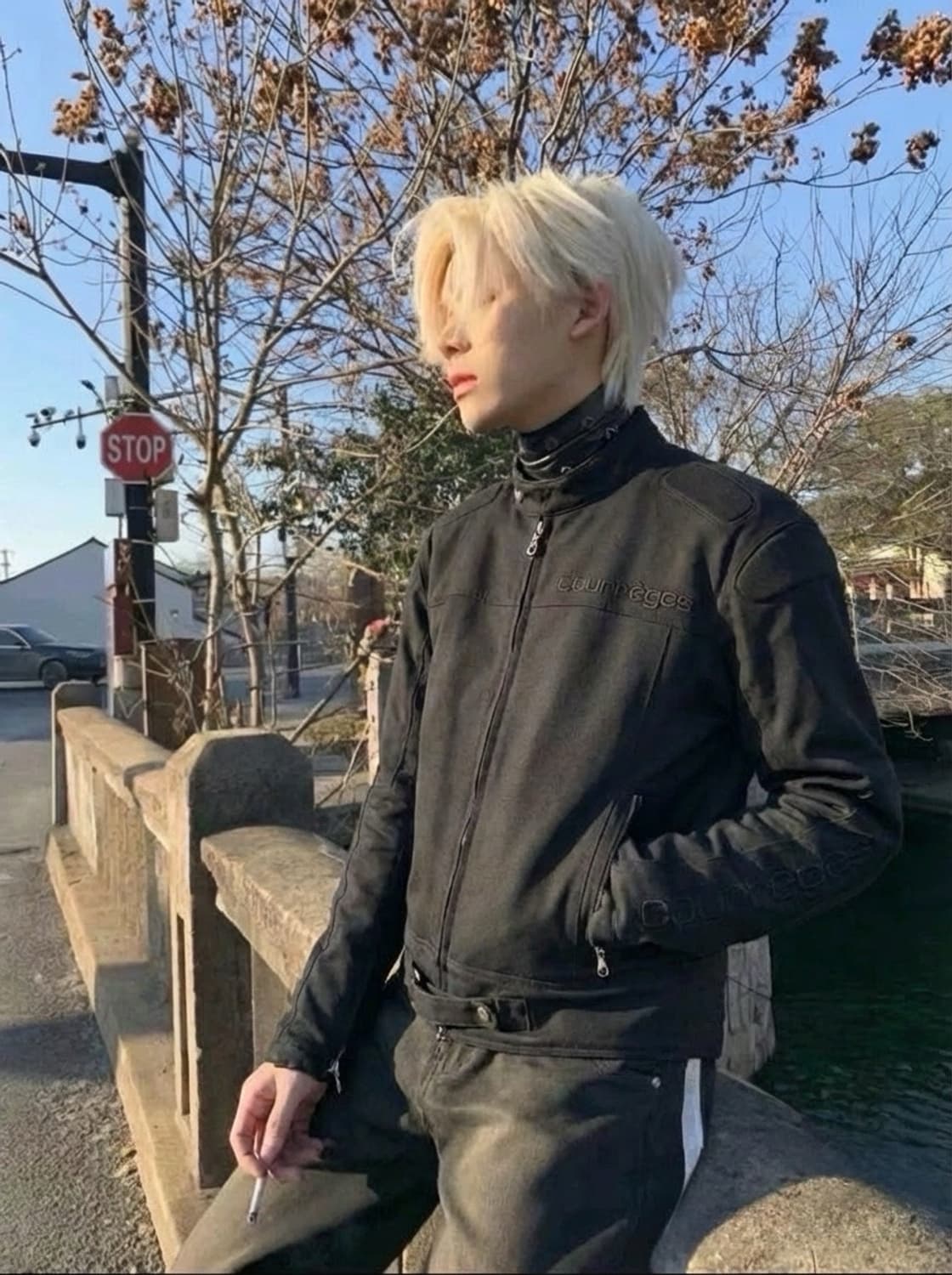 꾸레쥬 24ss 레이서 패디드 코튼 바이커 봄버자켓 상품이미지1