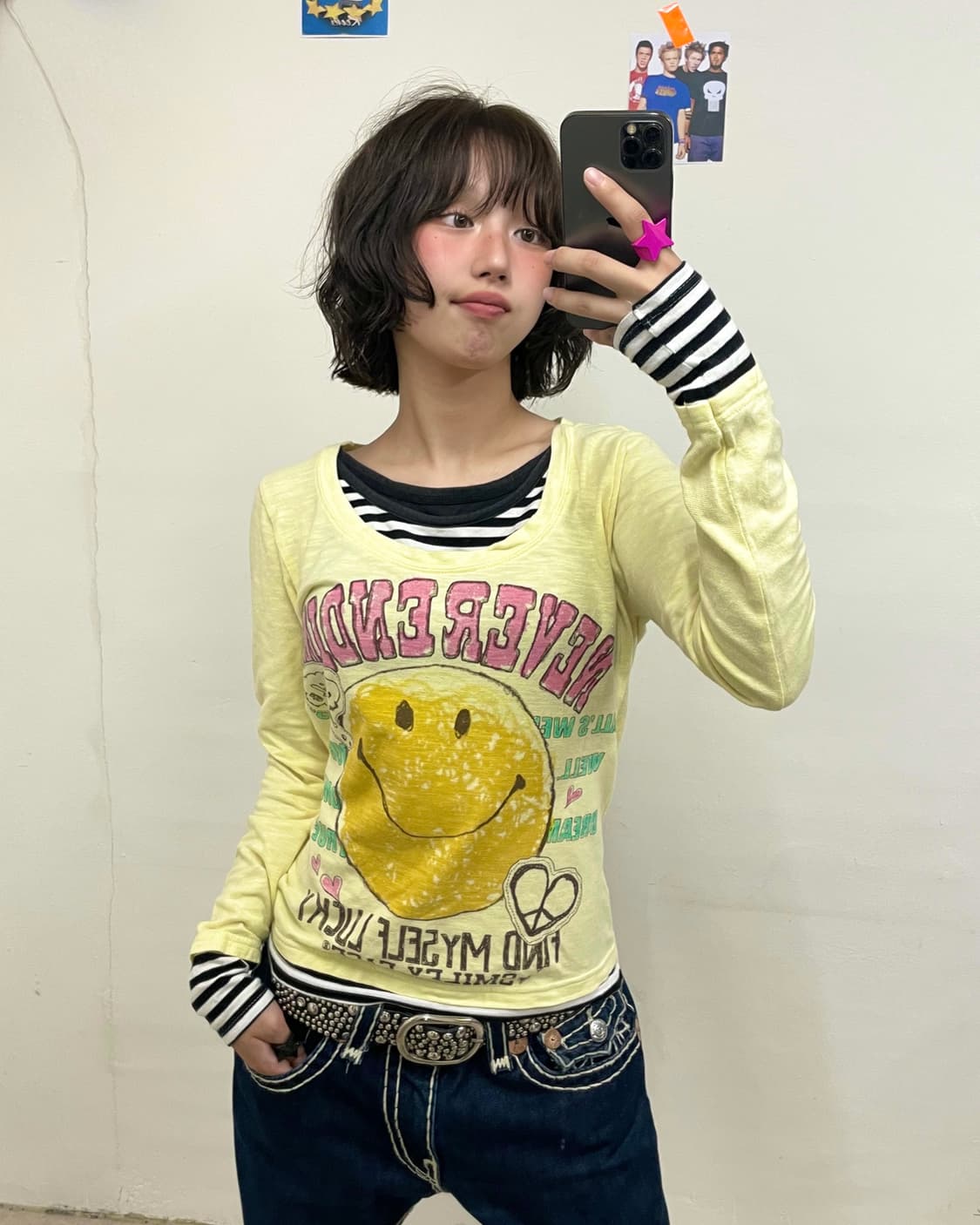 Smile Stripe Yellow Long Sleeve  상품이미지1