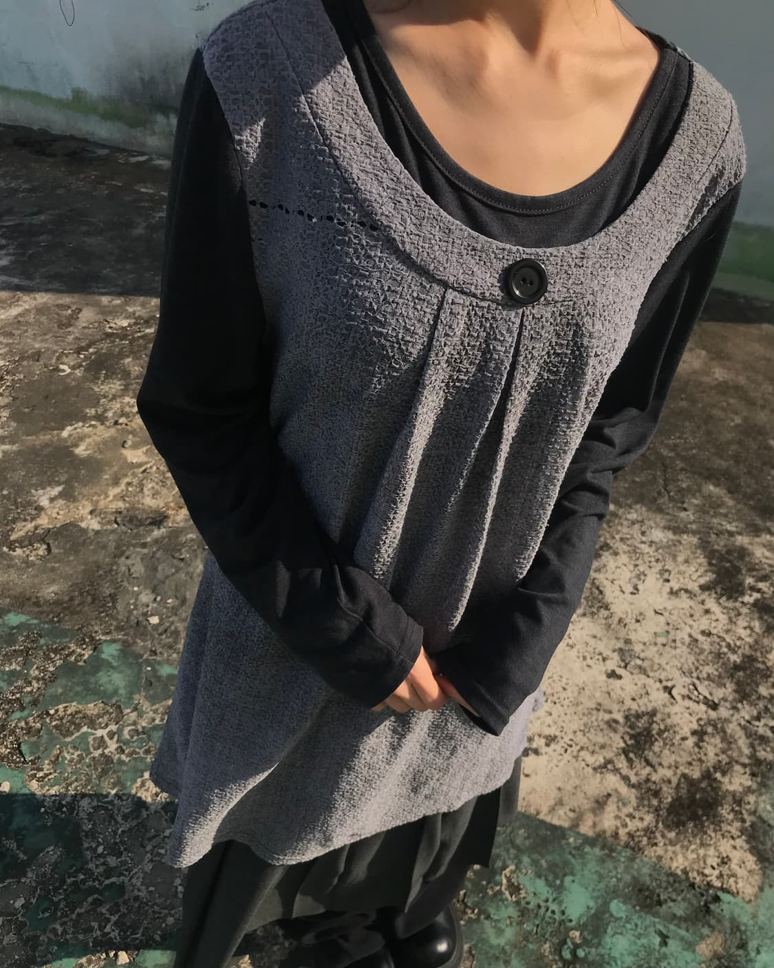 그레이 버튼 원피스 상품이미지7