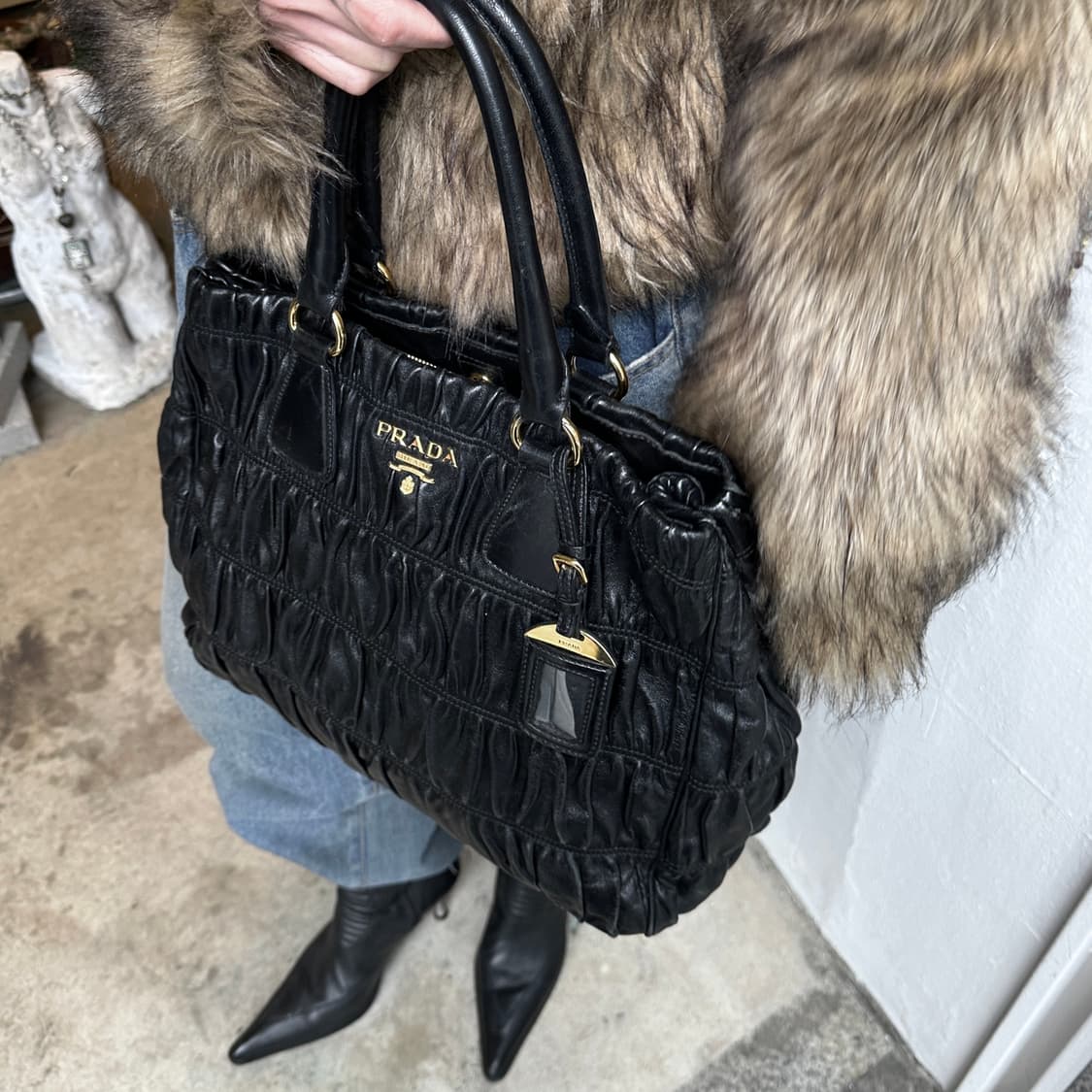 2013 레어 빈티지 프라다 나파 고프레 가방 상품이미지6