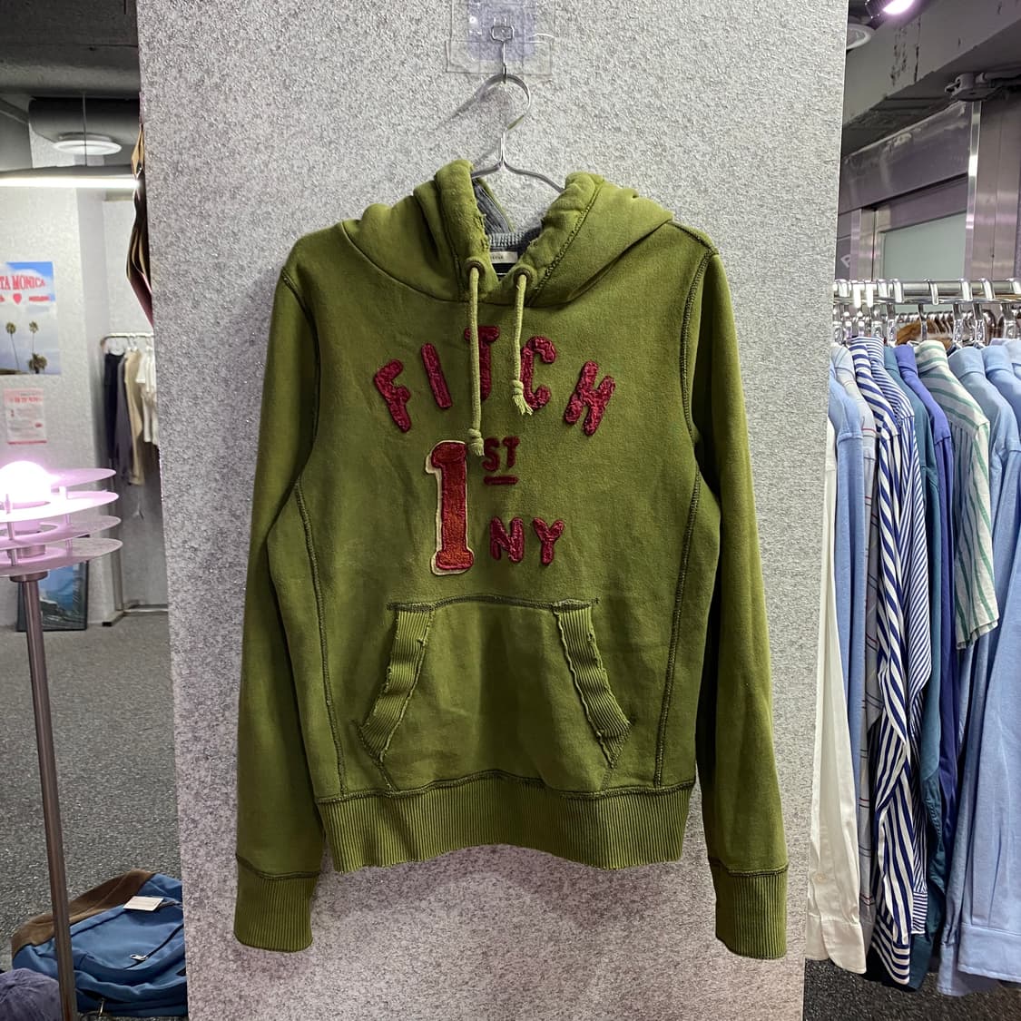 아베크롬비 빈티지 패치로고 카키 후드티 B4568 상품이미지2