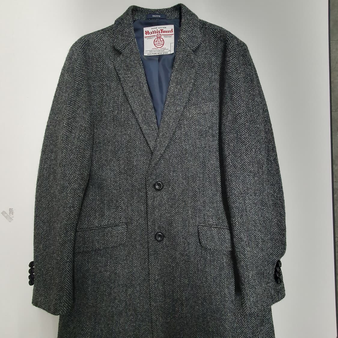 헤지스 해리스 트위드 헤링본 울코트 상품이미지1