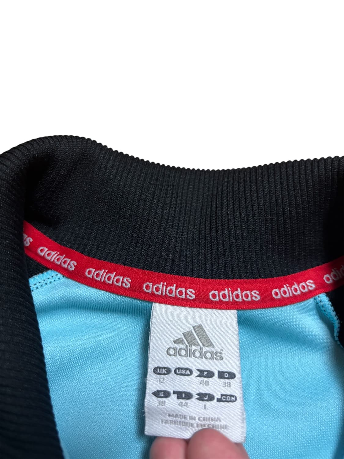 아디다스 레어 하늘색 검정 져지 트랙탑 상품이미지7