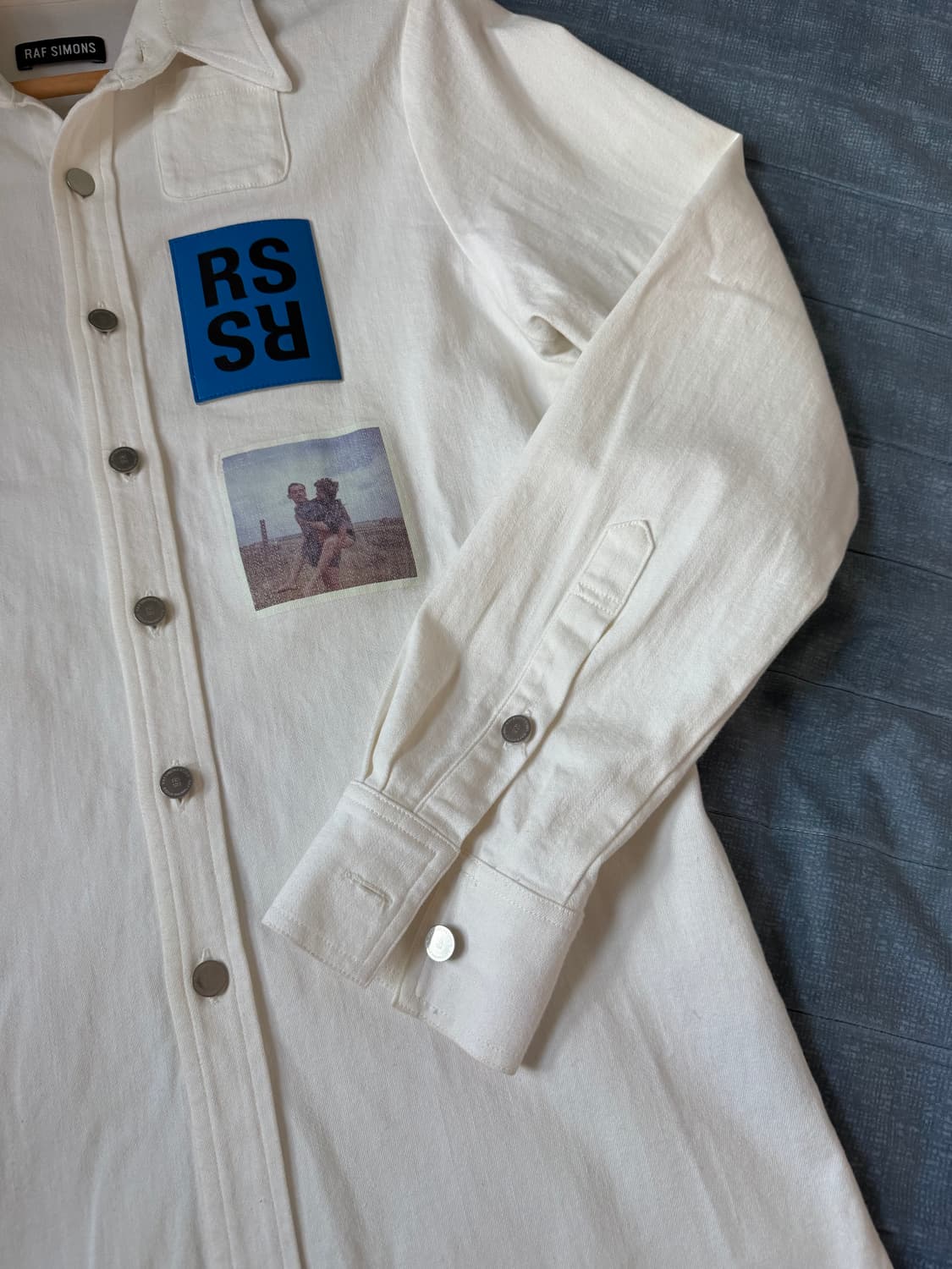 라프시몬스 15ss 로고 레더패치 원포켓 셔츠 상품이미지2