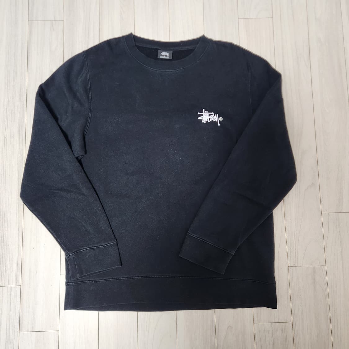 90s made in usa 스투시 기본 로고 맨투맨 블랙 M 상품이미지1