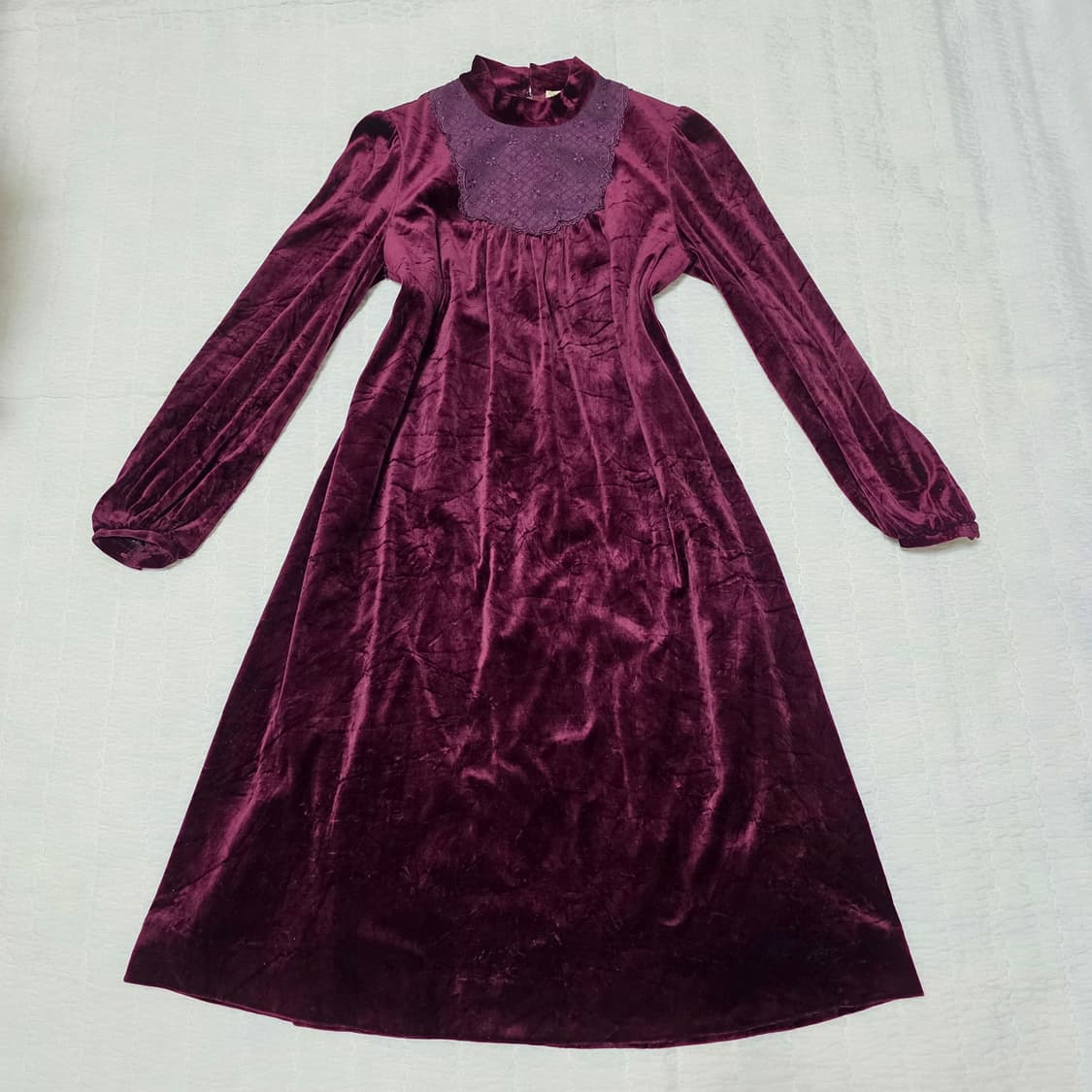 퍼플 벨벳st 고딕풍 레이스 롱원피스 상품이미지1