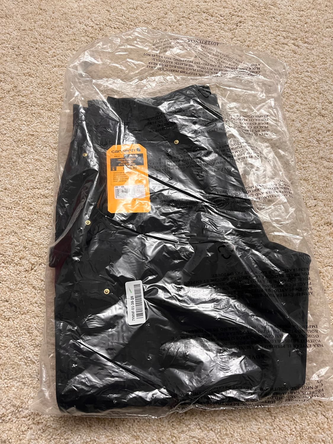 [새상품] 칼하트 B01 루즈핏 더블니 워크 팬츠 블랙 38x28 상품이미지9