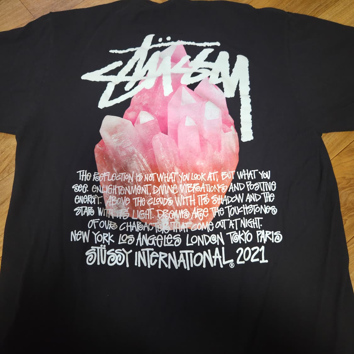 [L]stussy 스투시 리플렉션 자수정 티셔츠 블랙 상품이미지2