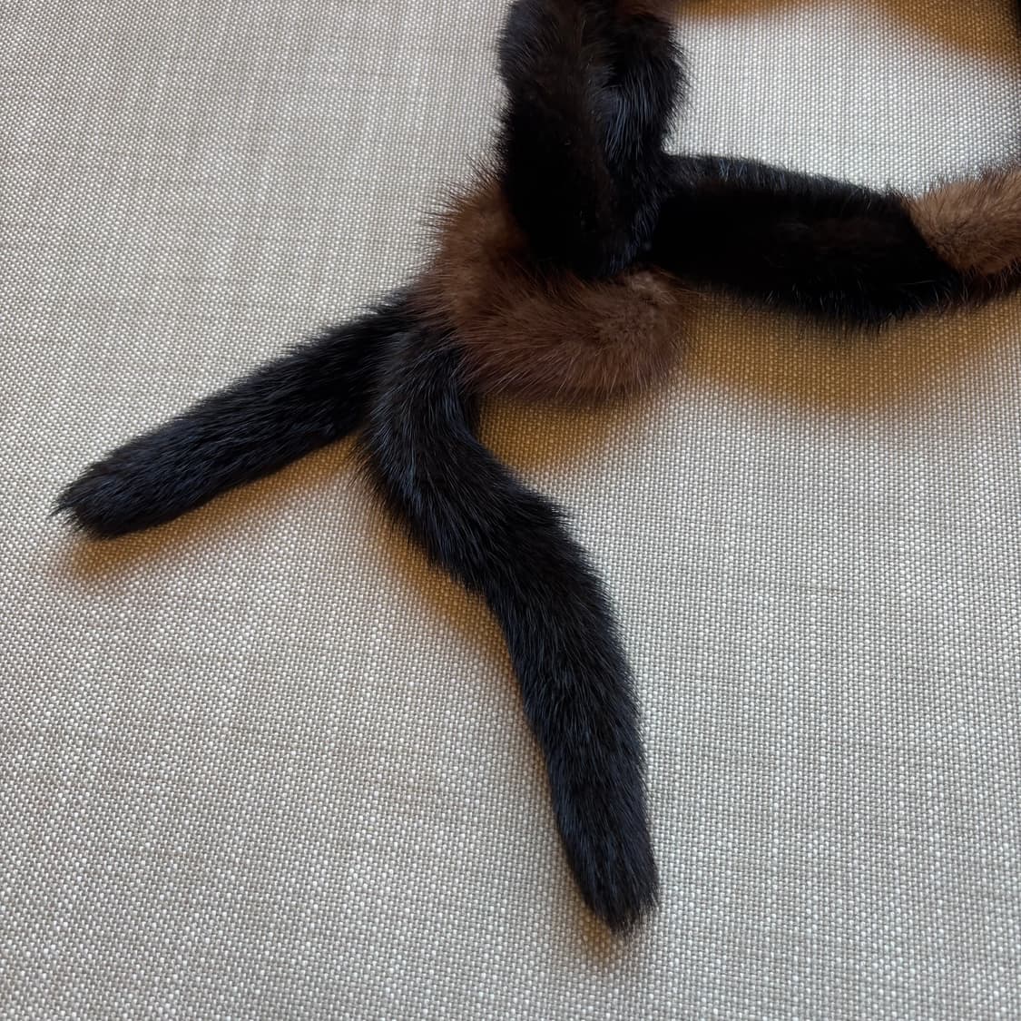 쁘띠밍크 100 배색 천연 머플러  상품이미지3