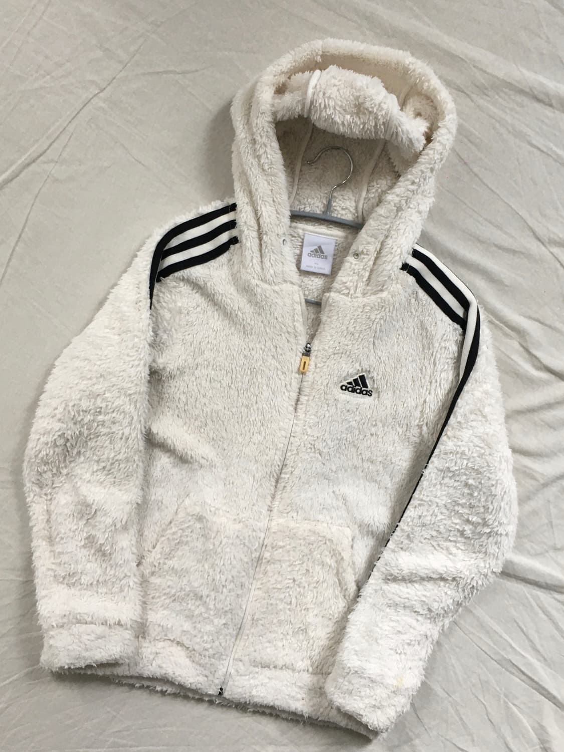 아디다스 삼선 쉐르파 후드집업 상품이미지3
