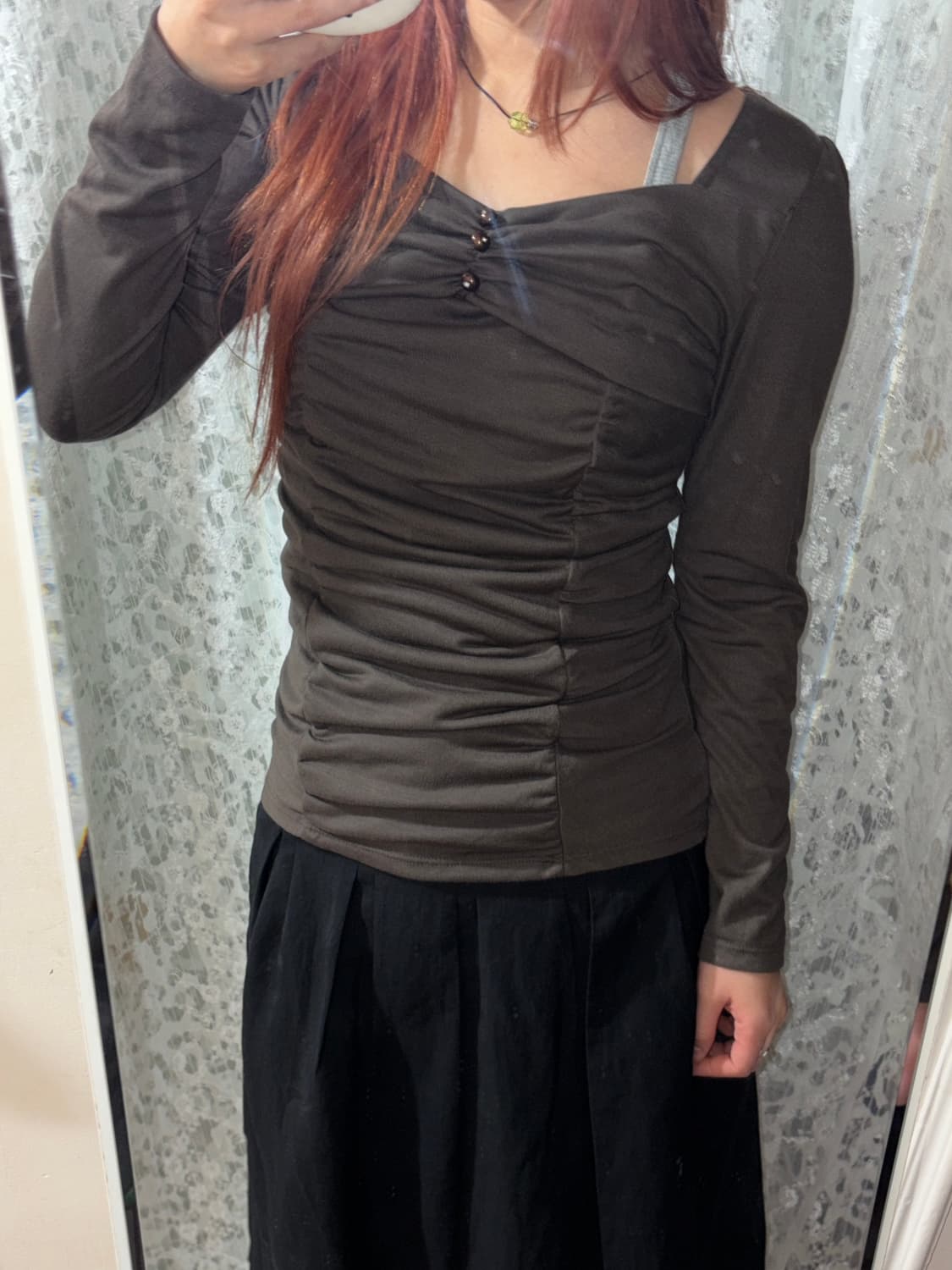 셔링 리본 슬리브 상품이미지7