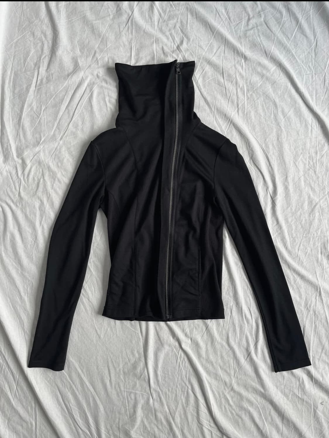 a/x 드레이프 하이넥 코튼 져지 니트 집업 상품이미지3