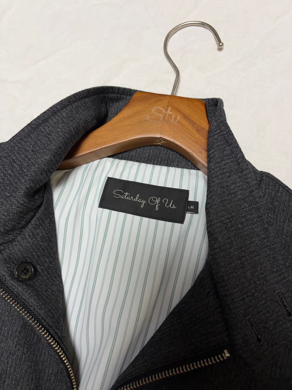 [새상품] STU 하이넥 스트라이프 울 자켓 / M 상품이미지6