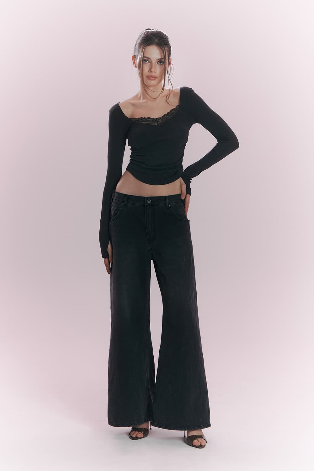 플리즈노팔로우 Vera Lace Shirring Long Sleeve T 상품이미지3