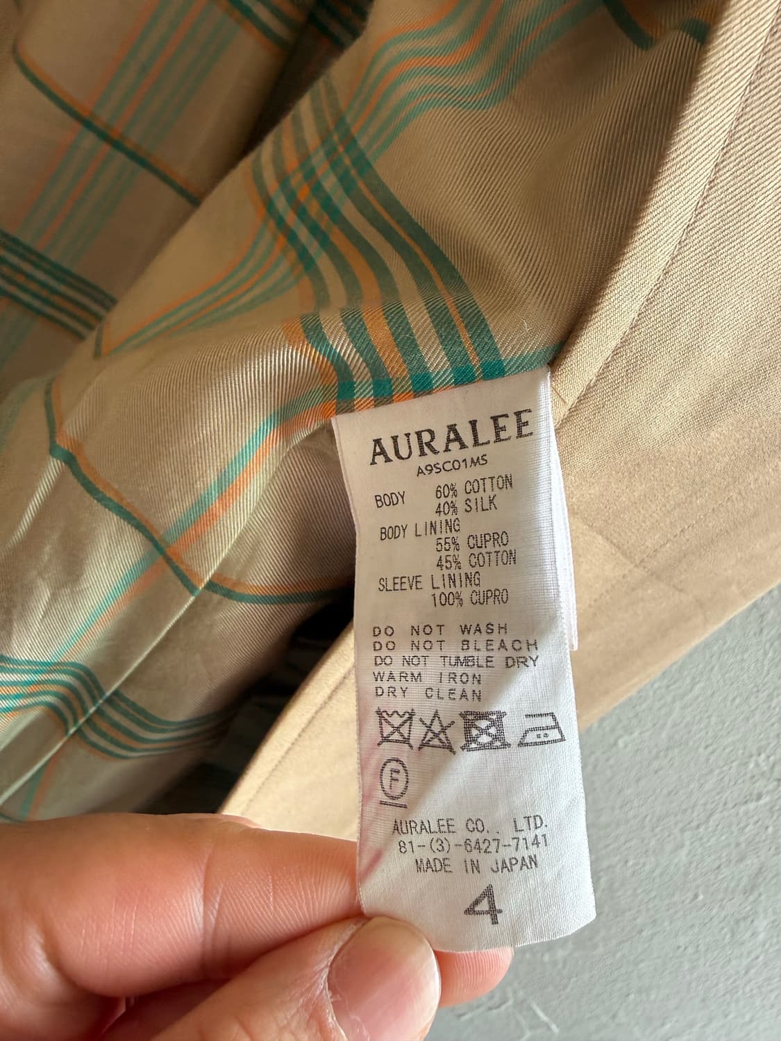 19ss 오라리 코튼 실크 개버딘코트 상품이미지10