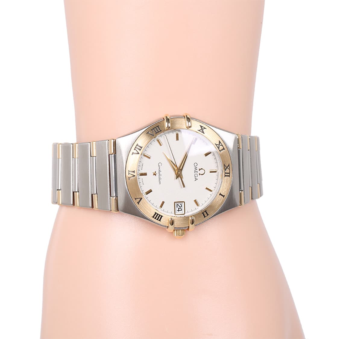 오메가 컨스텔레이션 하프바 워치 화이트 콤비 시계 인덱스 상품이미지8