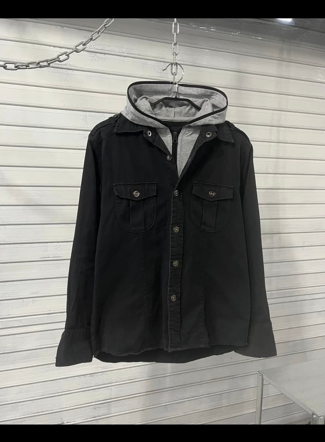 Oval dice layered hood jacket 상품이미지3