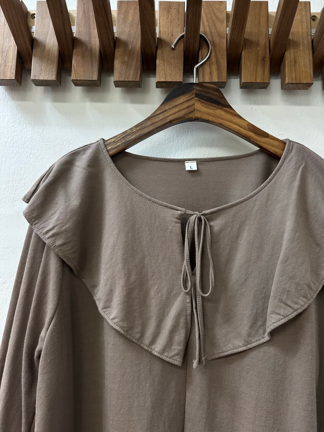 일본빈티지 브라운 세일러카라 루즈핏 리본 디테일 블라우스 상품이미지2