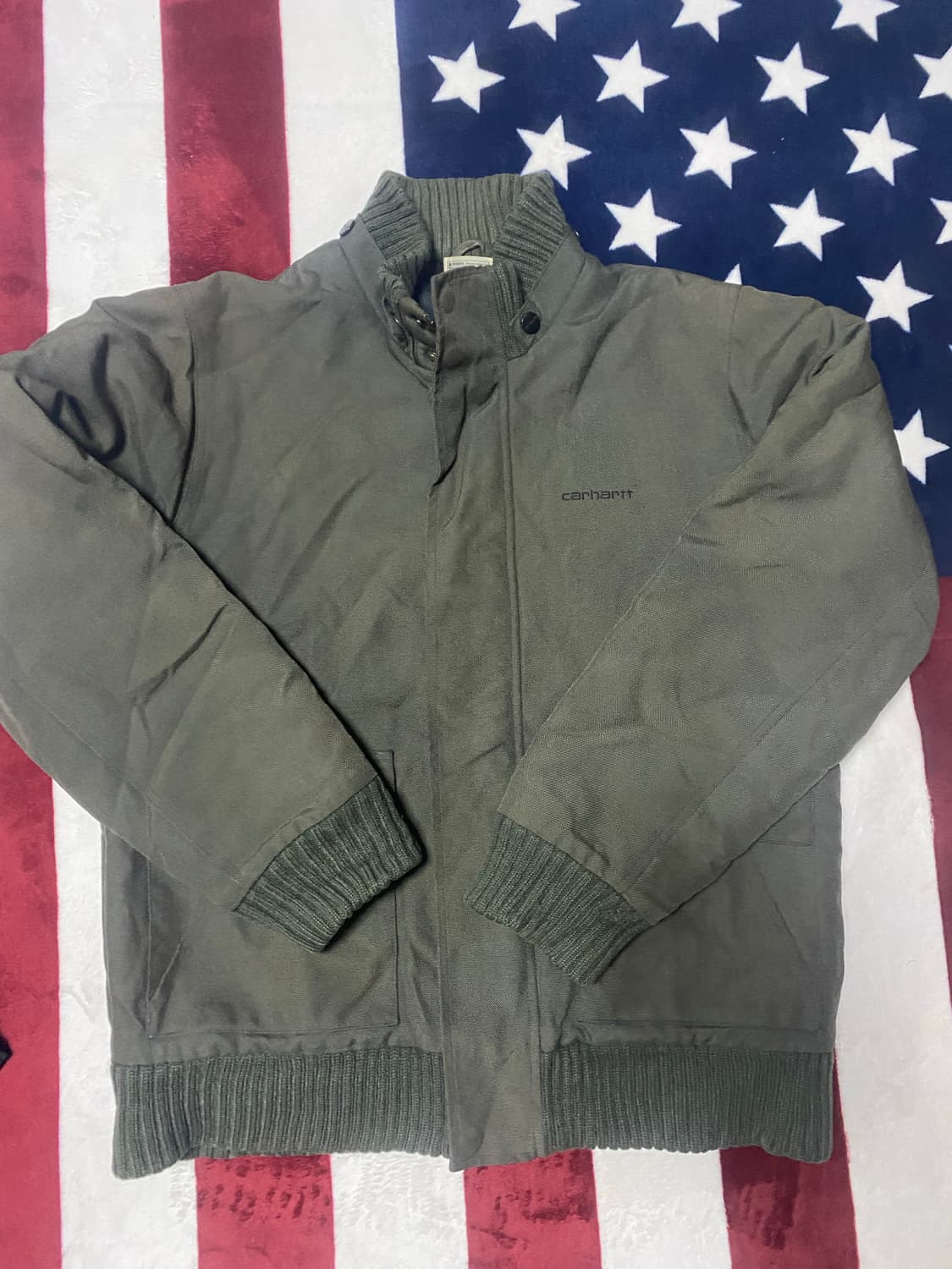 칼하트 카키 코듀라 누빔 워크 자켓 상품이미지1