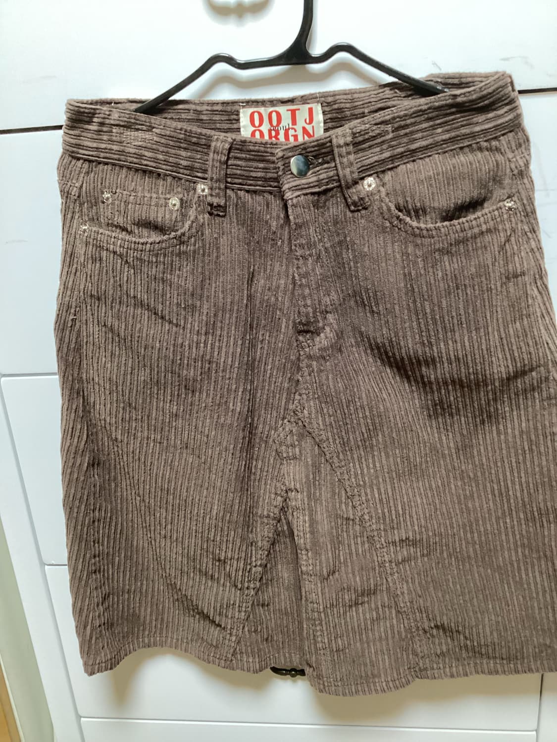 ootj 코듀로이 a라인 미디 스커트 브라운 상품이미지1