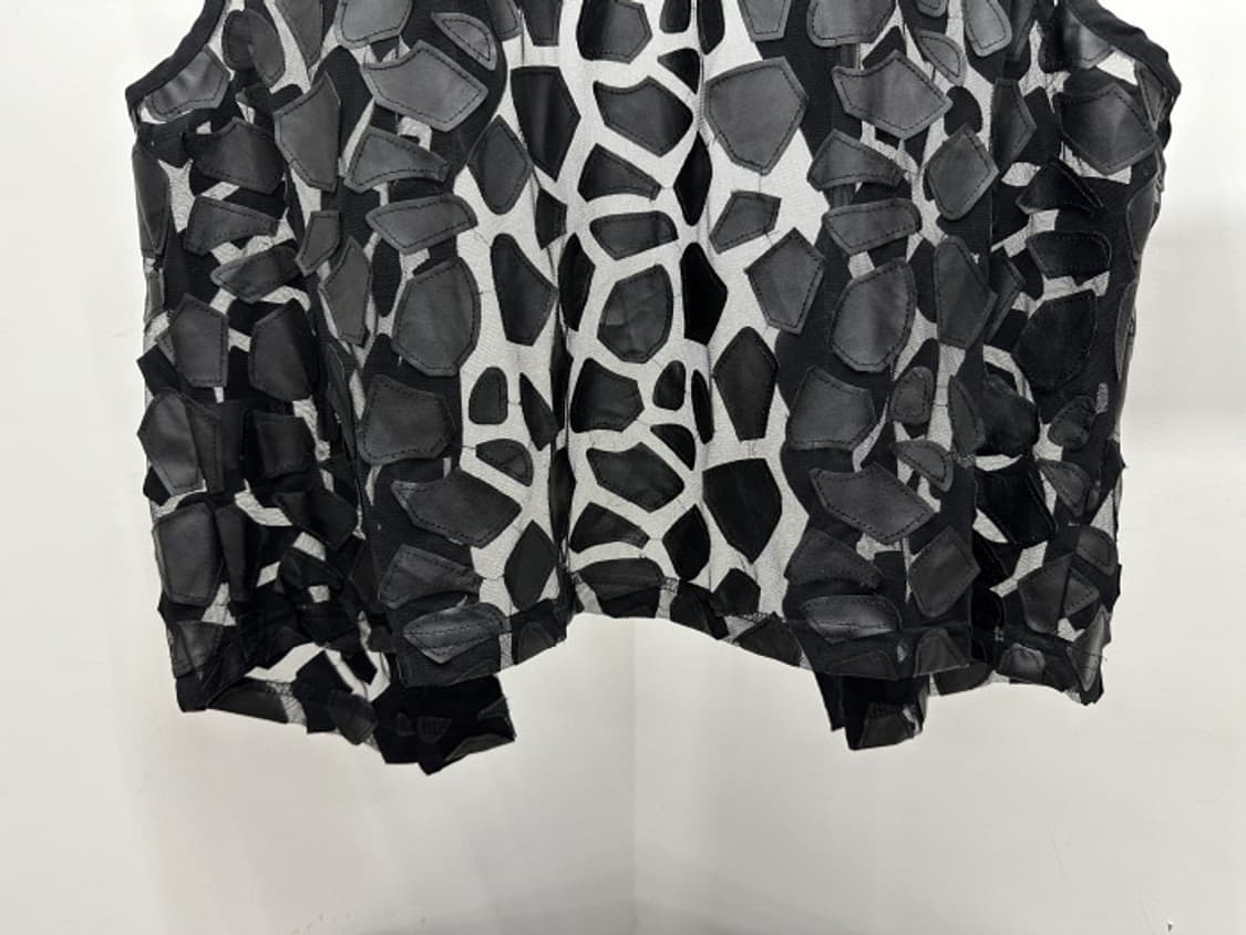 Leather trimming vest 빈티지 비건 레더 베스트 (L) 상품이미지6