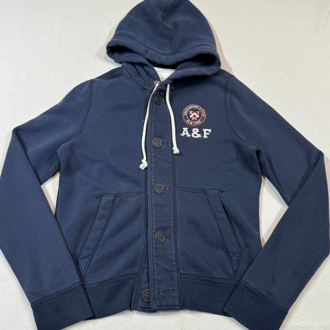 M) 아베크롬비 네이비 후드 버튼 집업 상품이미지2