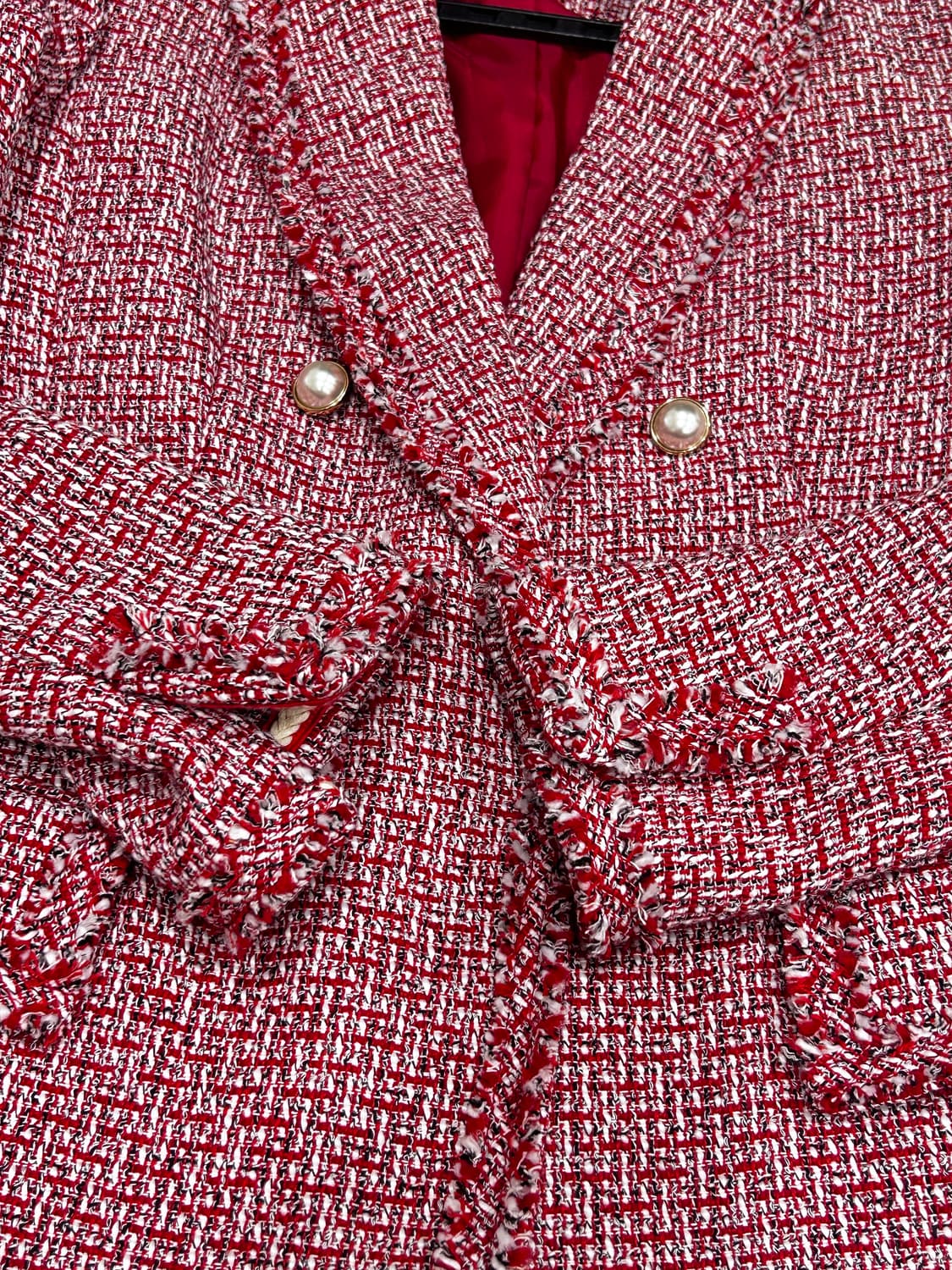 지고트 레드 트위드 자켓 55-66사이즈 상품이미지7