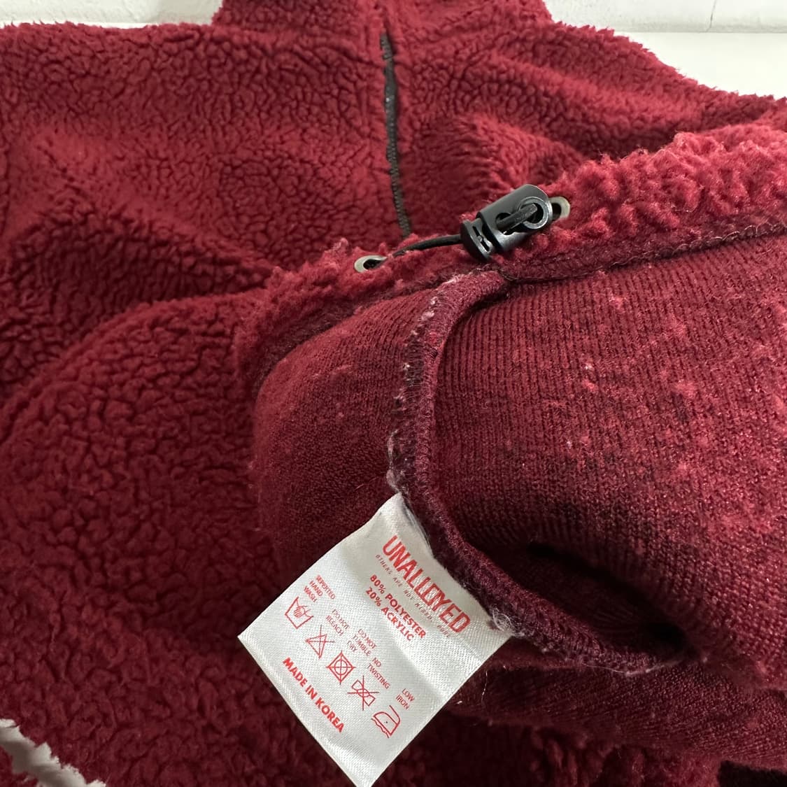 L 어널로이드 버건디 백로고 오버핏 후리스자켓 상품이미지7