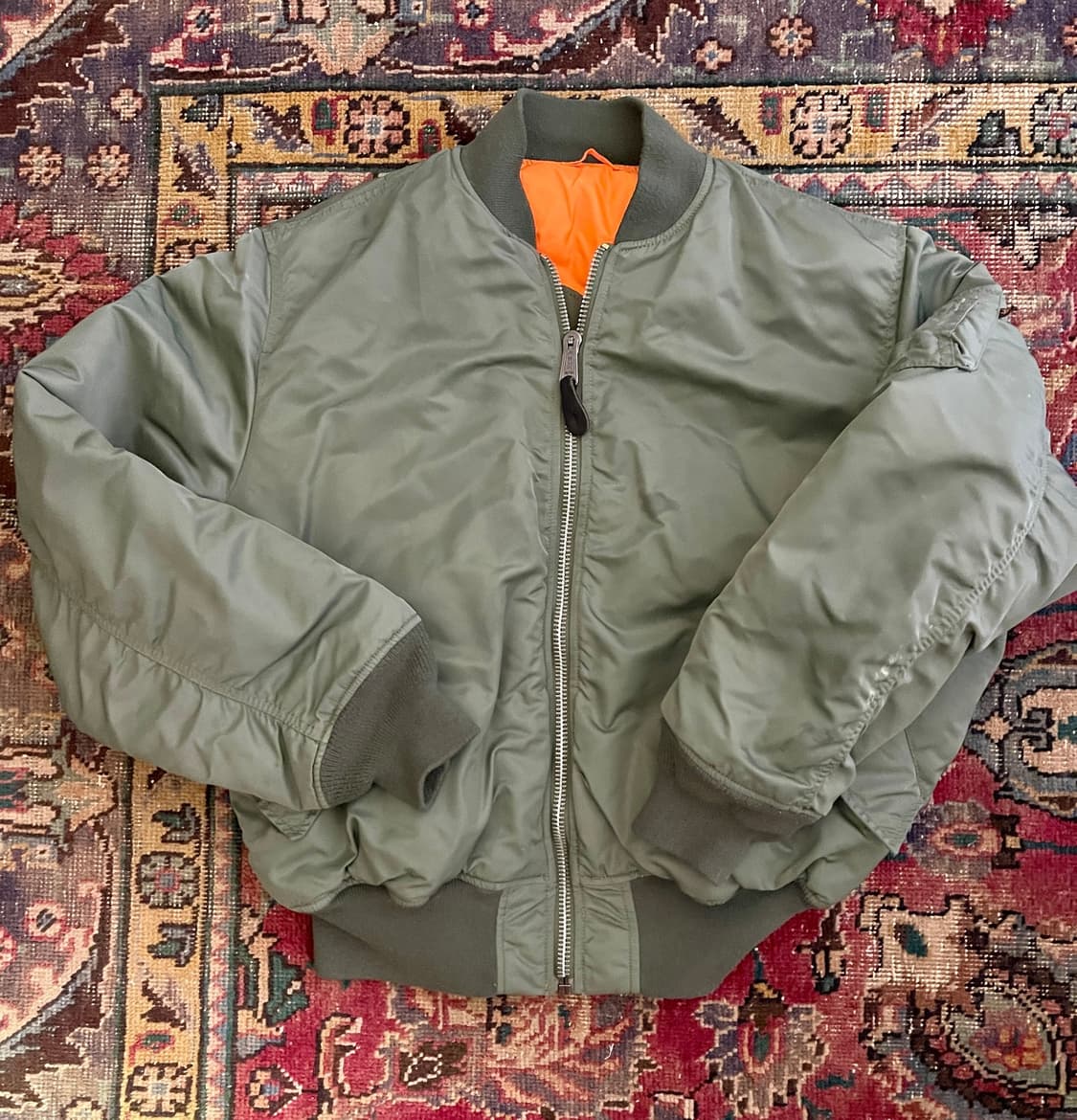 80s 미공군 납품용 알파인더스트리 MA-1 플라이트자켓 세이지 상품이미지1