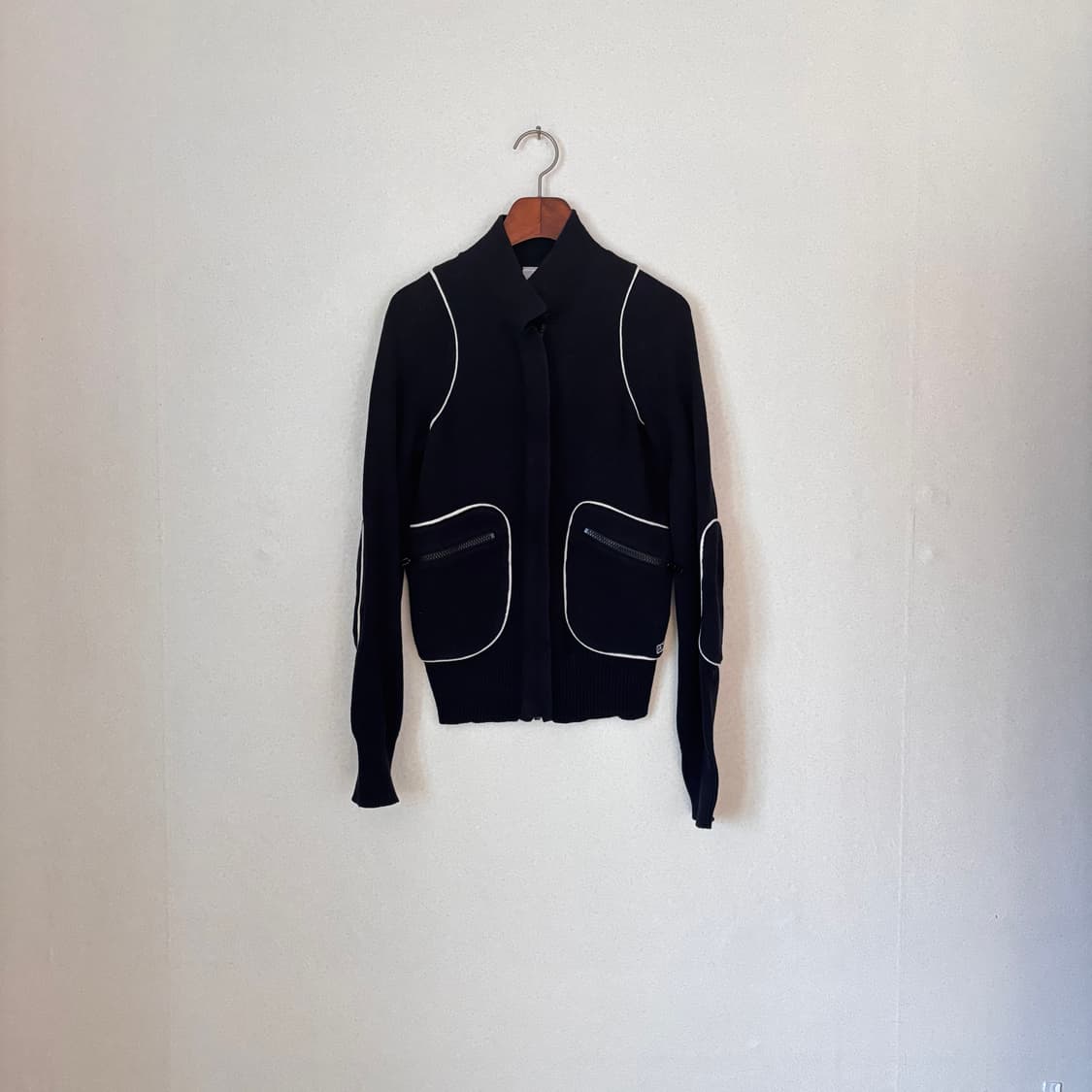 AX 알마니 익스체인지 M 블랙 니트 집업 가디건 블루종 상품이미지1