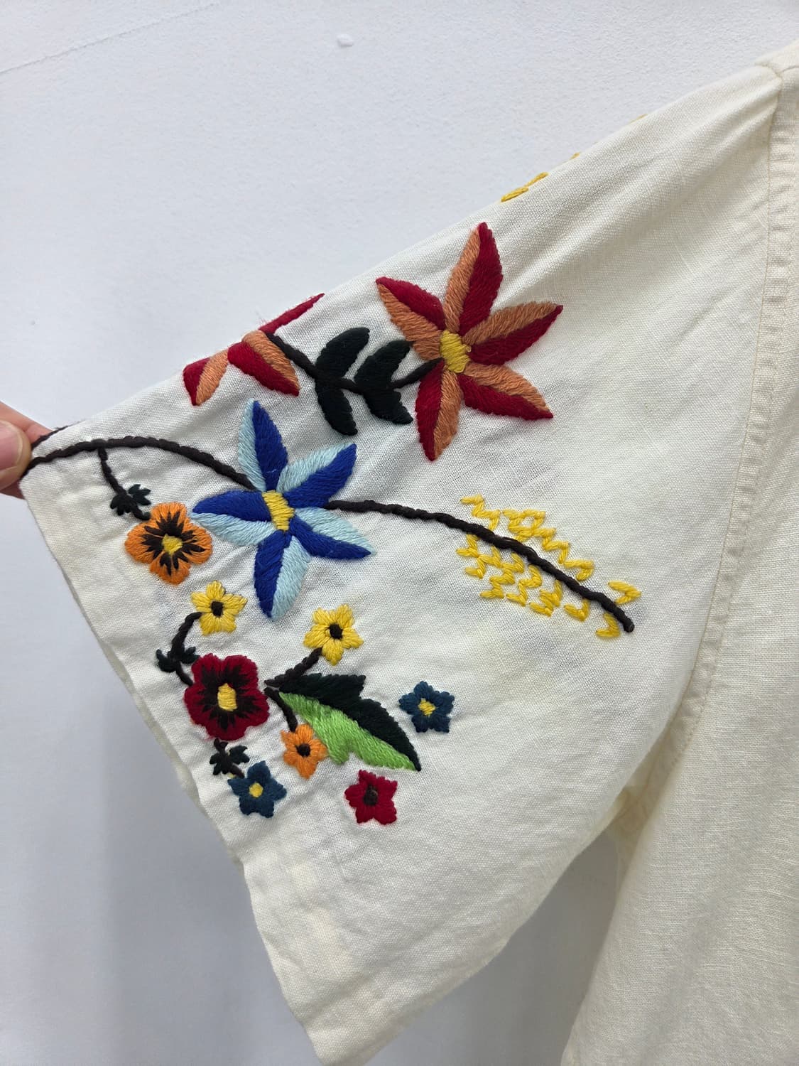 L 22SS YMC 꽃 자수 반팔 셔츠 아이보리 상품이미지4