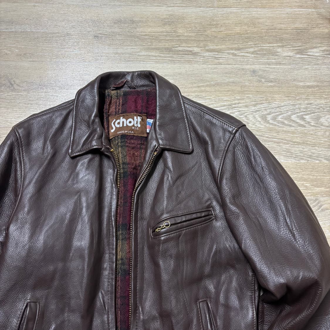 Schott Leather Jacket USA Brown  상품이미지2