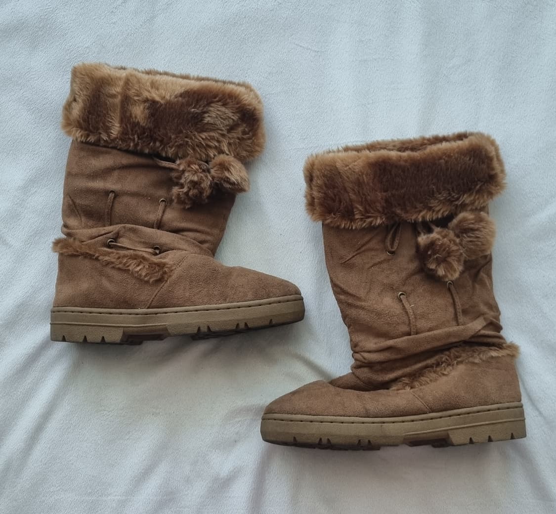 빈티지 모리걸 하구미 갸루 폼폼 퍼 부츠 상품이미지1